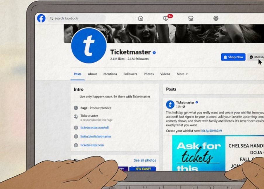 Ticketmaster Facebook and Instagram Support